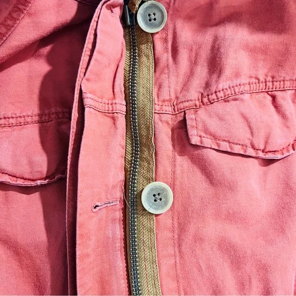 Loft Harvest orange Anorak utility hoodie linen blend Jacket womens M NWOT - Picture 11 of 11